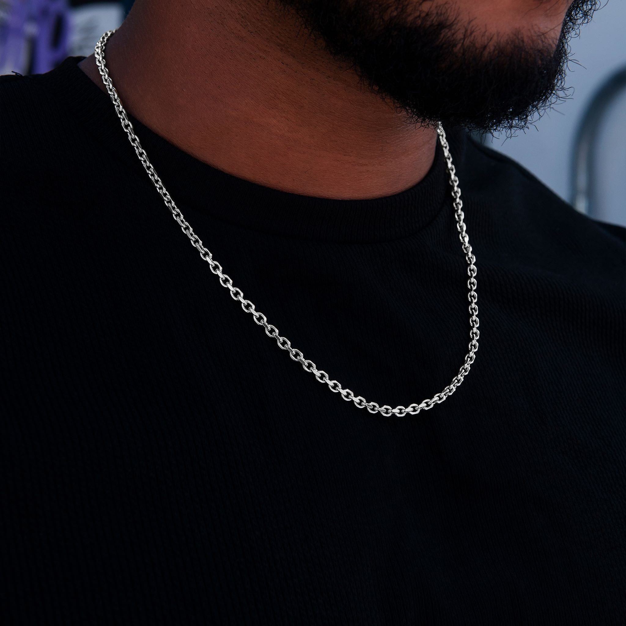 GLD PROMO 3.6 mm Open Box Chain in White Gold