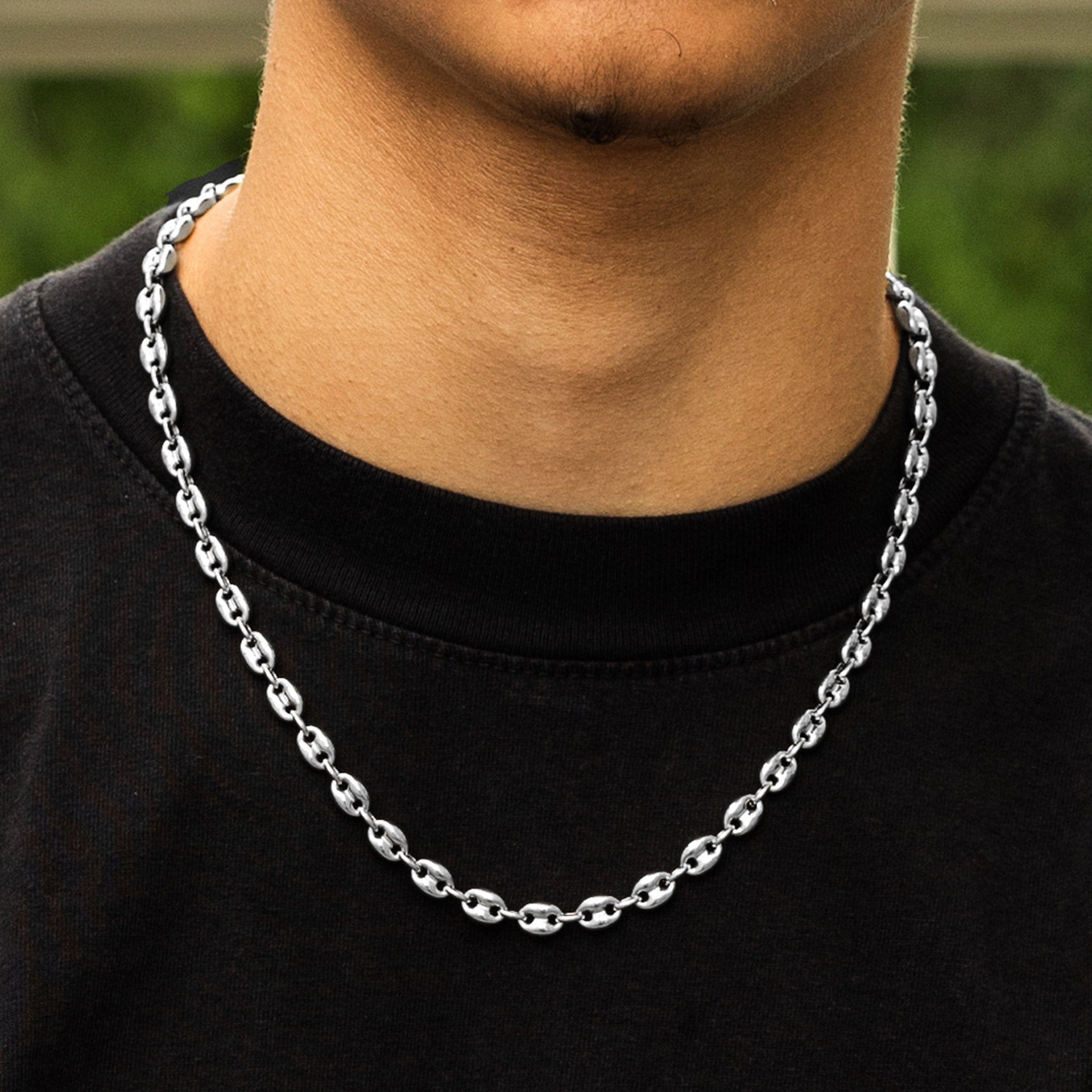 GLD Men Valentina Chain in White Gold - 7 mm