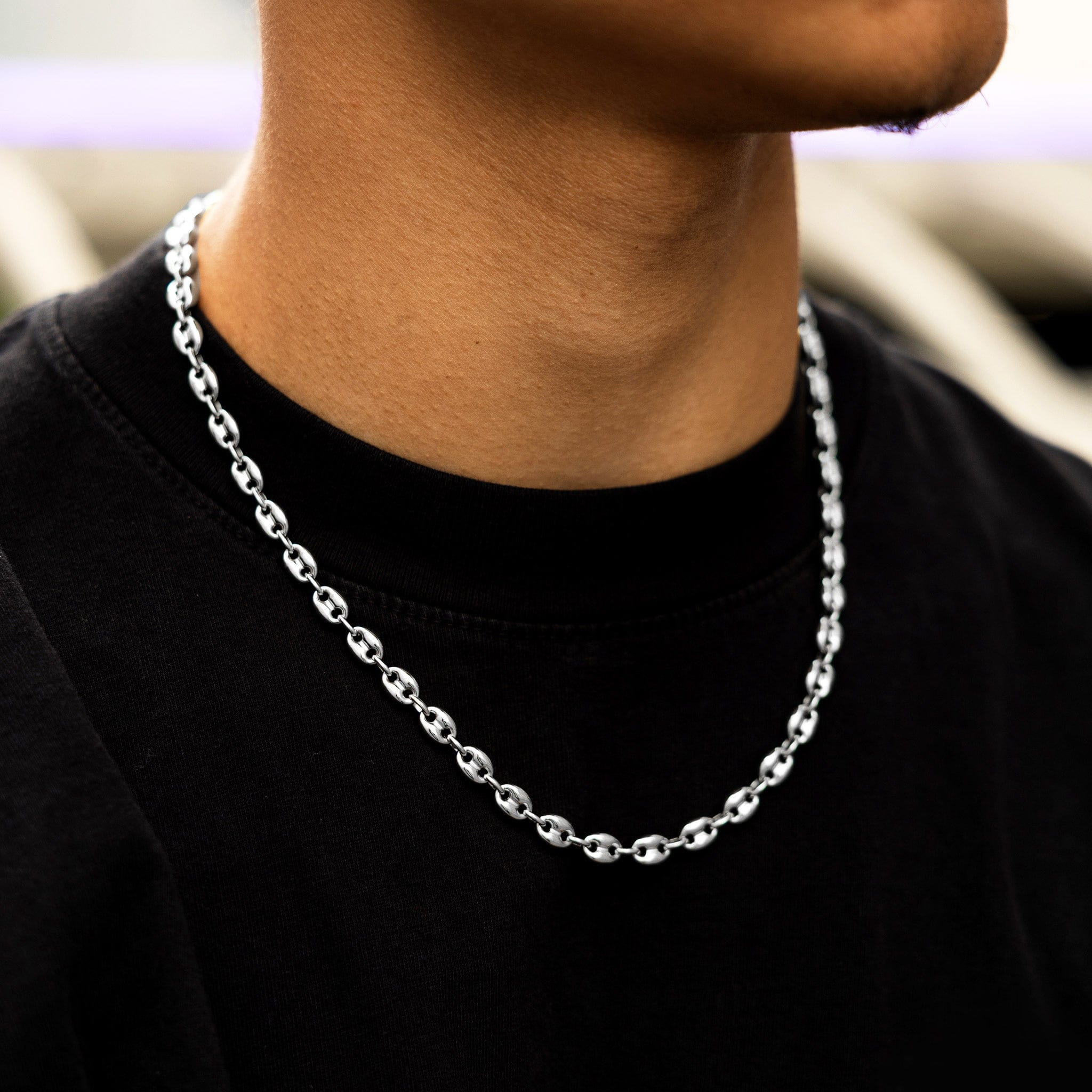 GLD Men Valentina Chain in White Gold - 7 mm