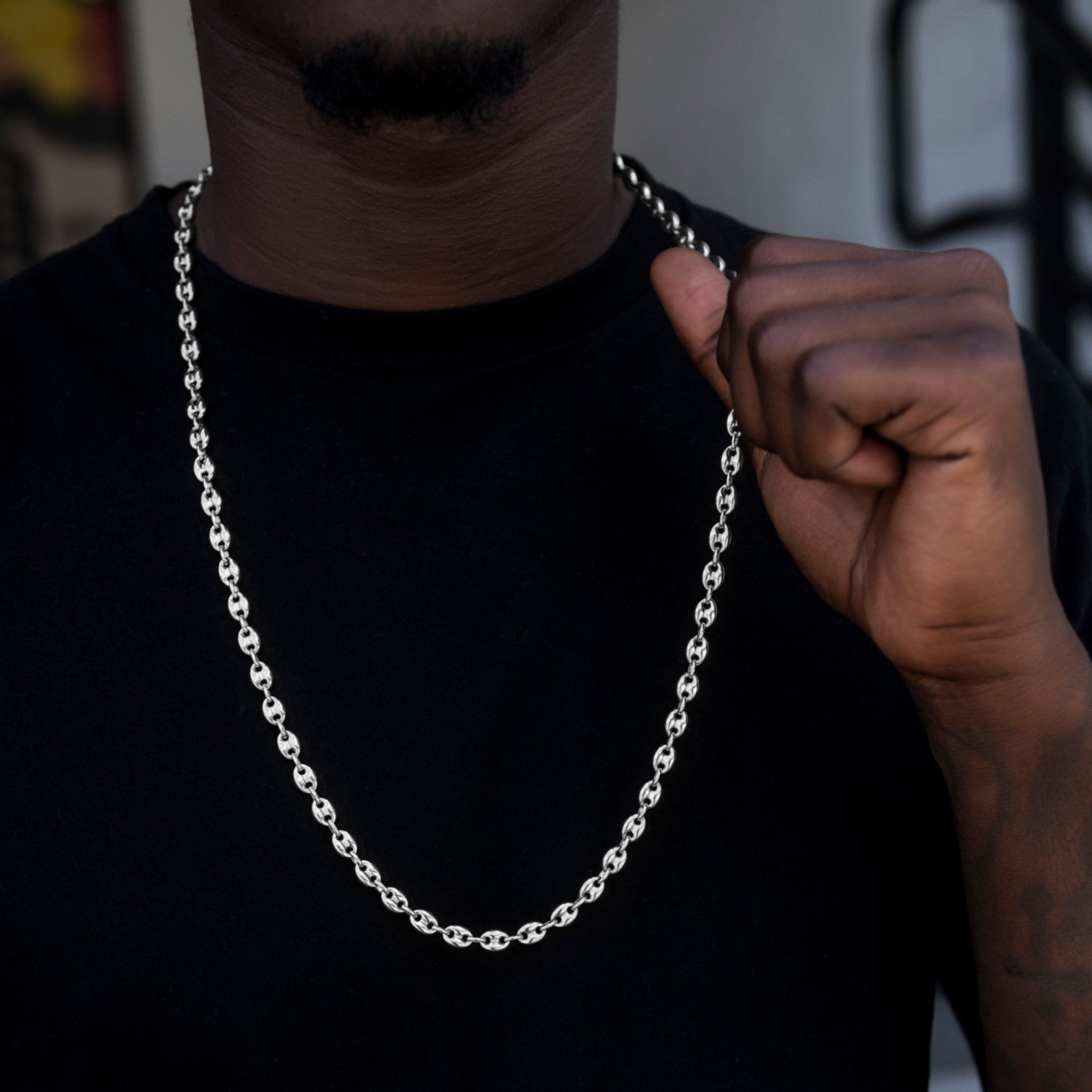 GLD Men Valentina Chain in White Gold - 7 mm