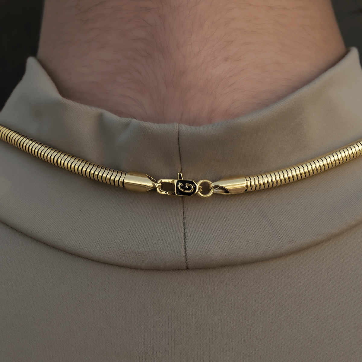 GLD PROMO - WOMEN Snake Chain Necklace in Yellow Gold - 4 mm
