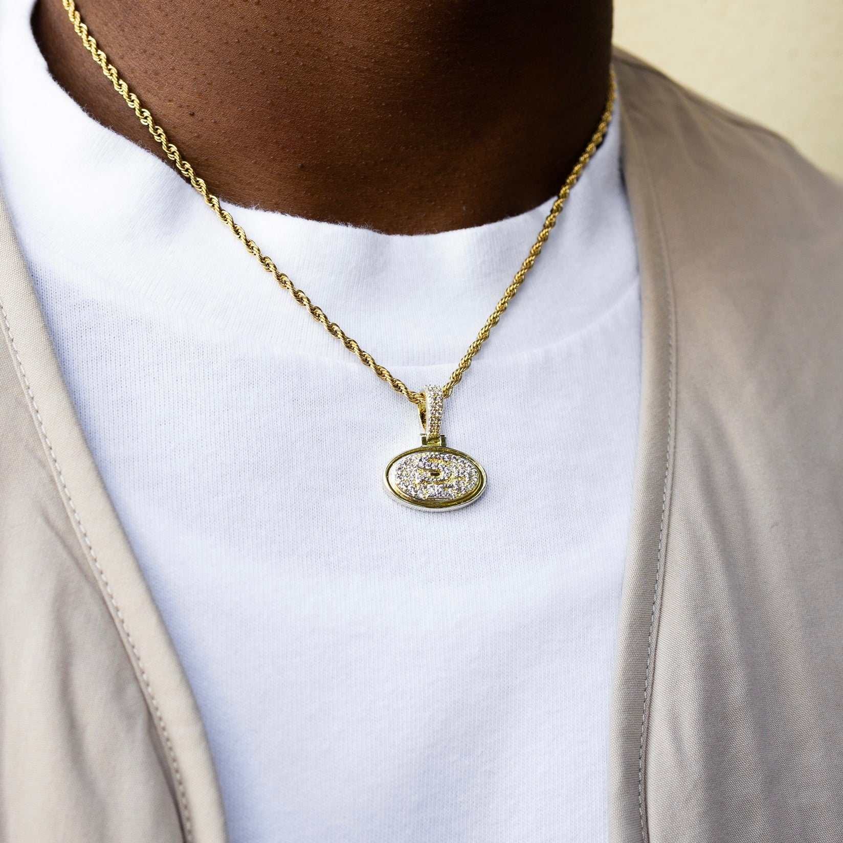 GLD PROMO San Francisco 49ers Official NFL Micro Logo Pendant - Yellow Gold