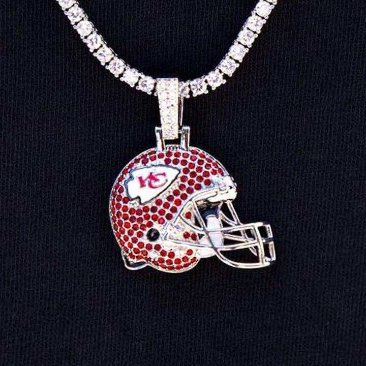 GLD PROMO Kansas City Chiefs Official NFL Helmet Pendant