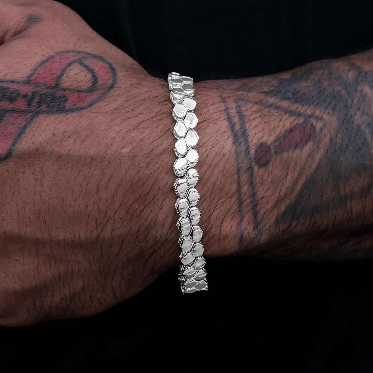 GLD PROMO 4 mm Flat Snake Link Bracelet - White Gold