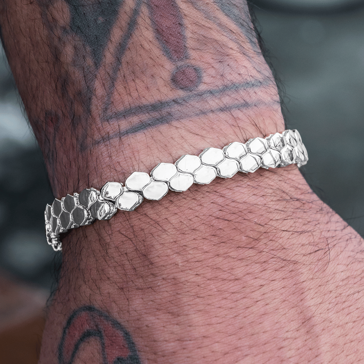 GLD PROMO 4 mm Flat Snake Link Bracelet - White Gold