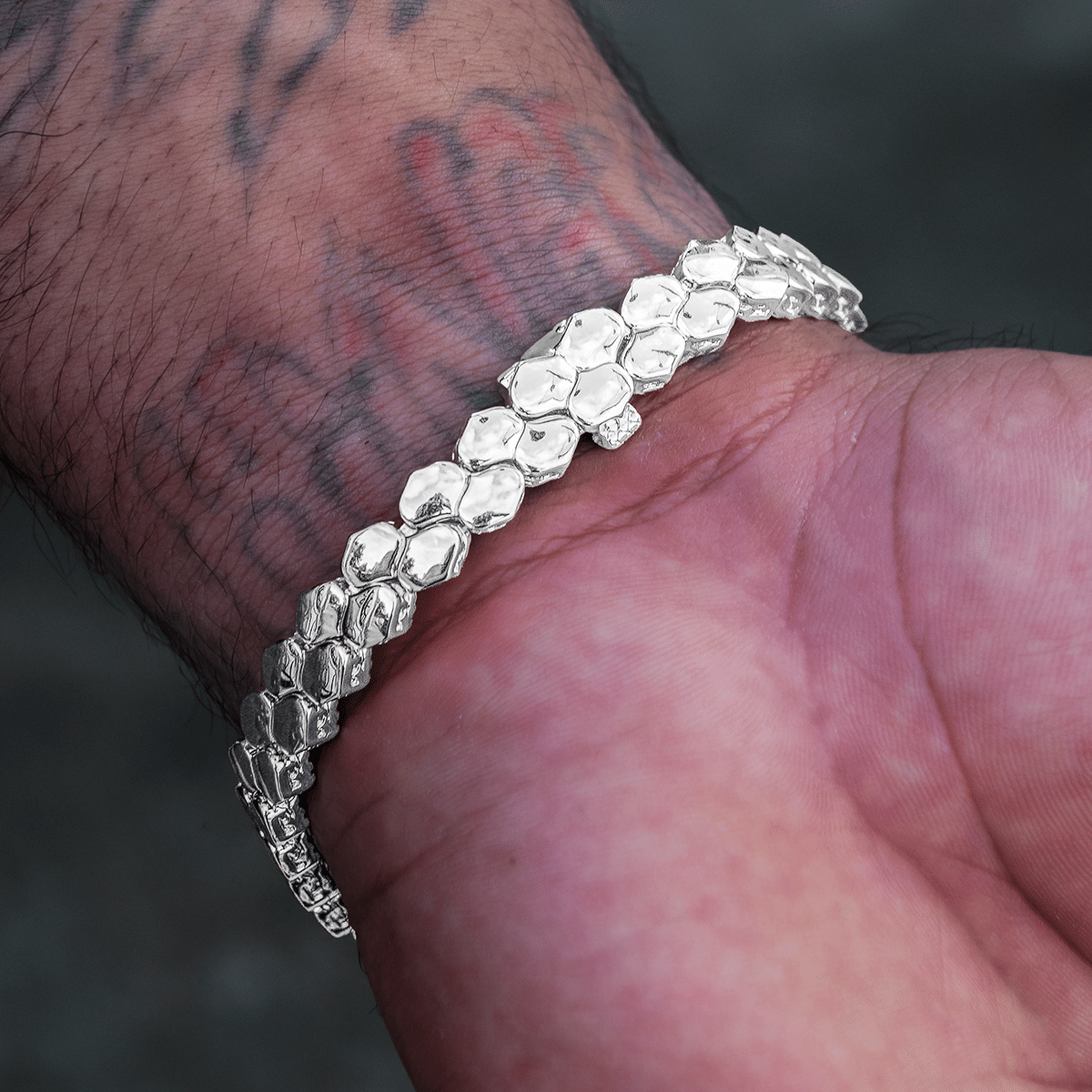 GLD PROMO 4 mm Flat Snake Link Bracelet - White Gold