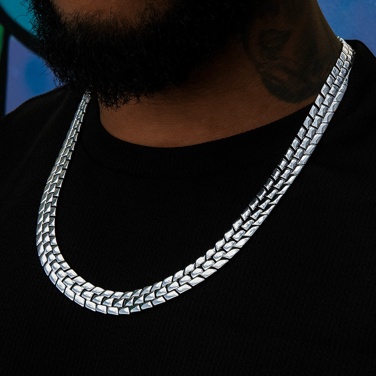 GLD PROMO 12 mm Spine Chain - White Gold