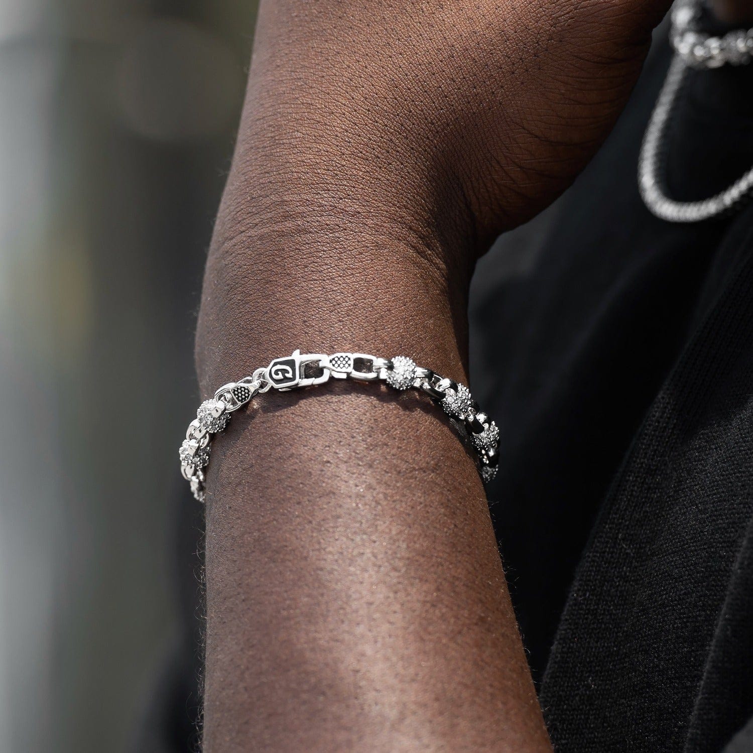 GLD PROMO Iced Ball Box Link Bracelet