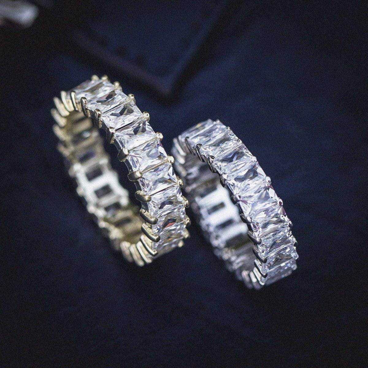 GLD PROMO Baguette Ring in White Gold Vermeil