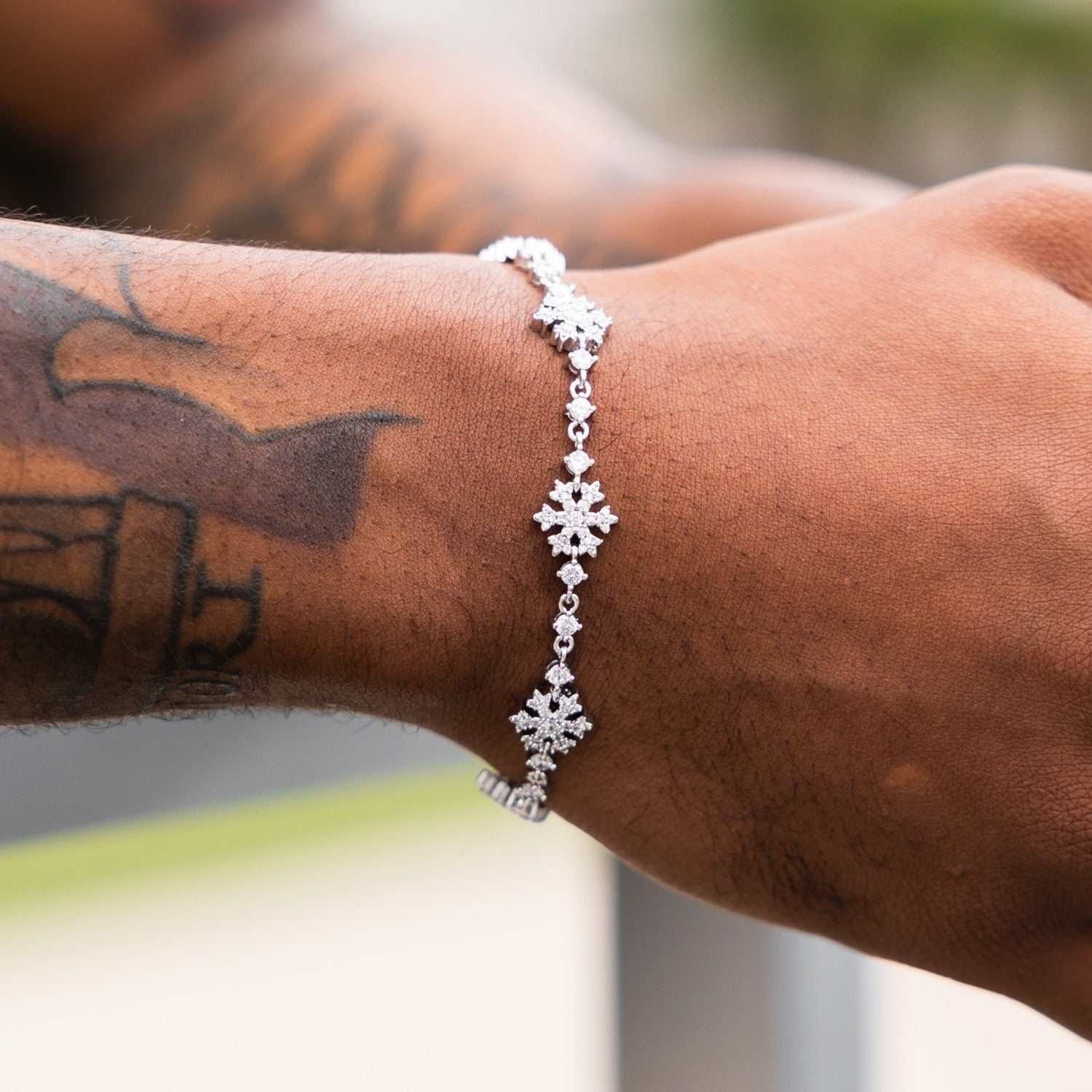 GLD PROMO Fivio Snowflake Bracelet - White Gold