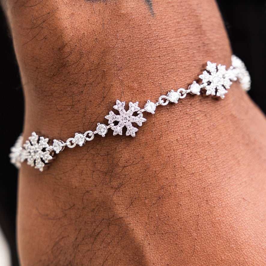 GLD PROMO Fivio Snowflake Bracelet - White Gold