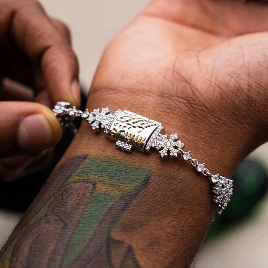 GLD PROMO Fivio Snowflake Bracelet - White Gold