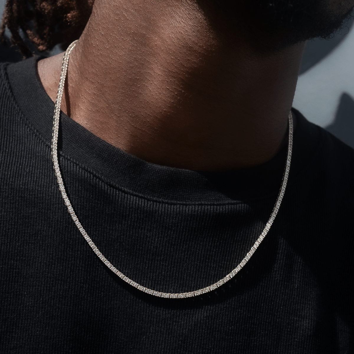 GLD Men GLD Diamond Tennis Chain in Yellow Gold - 2 mm