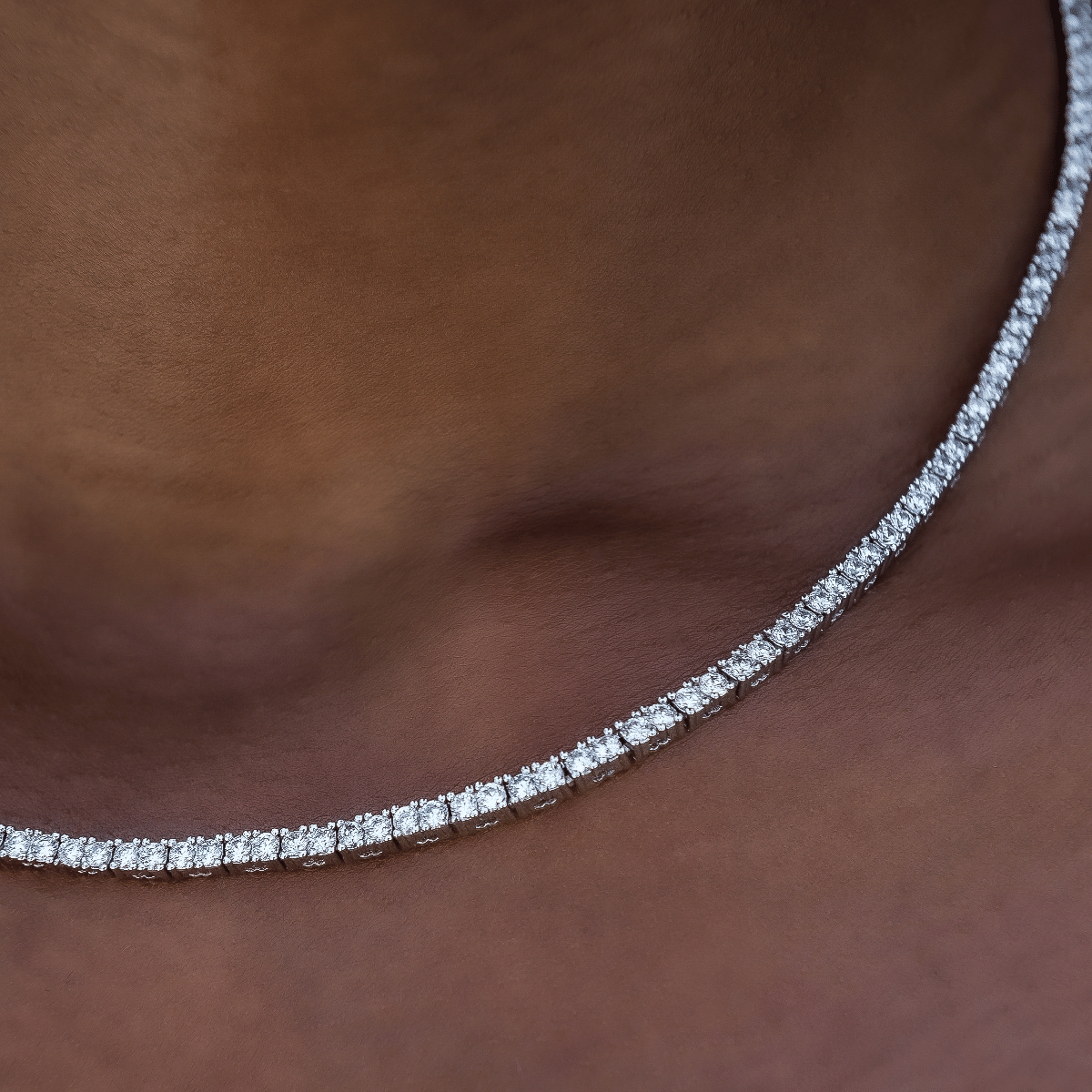 GLD Women GLD Diamond Tennis Necklace in White Gold - 2 mm