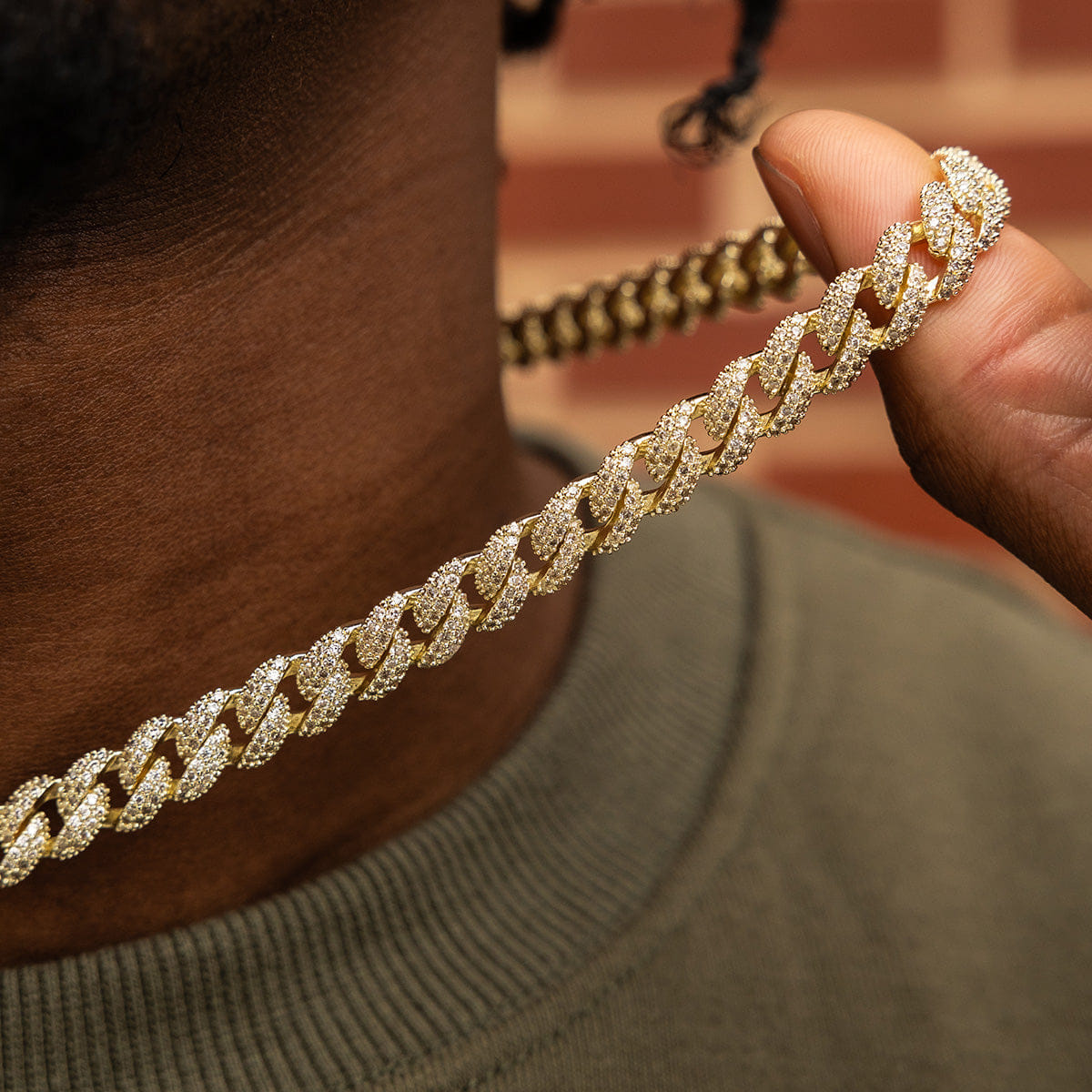 GLD Men GLD Diamond Cuban Chain in Yellow Gold - 8.5 mm
