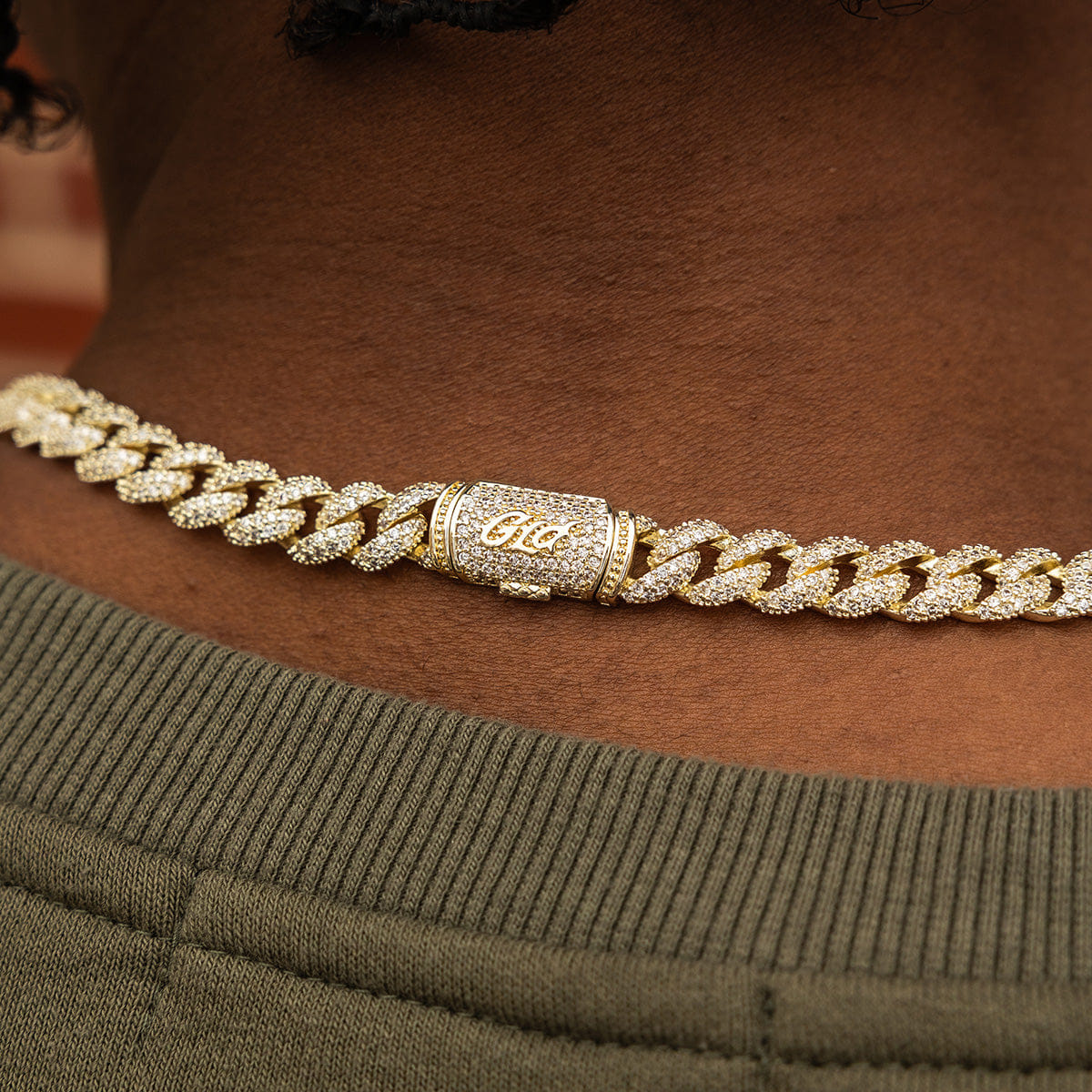 GLD Men GLD Diamond Cuban Chain in Yellow Gold - 8.5 mm