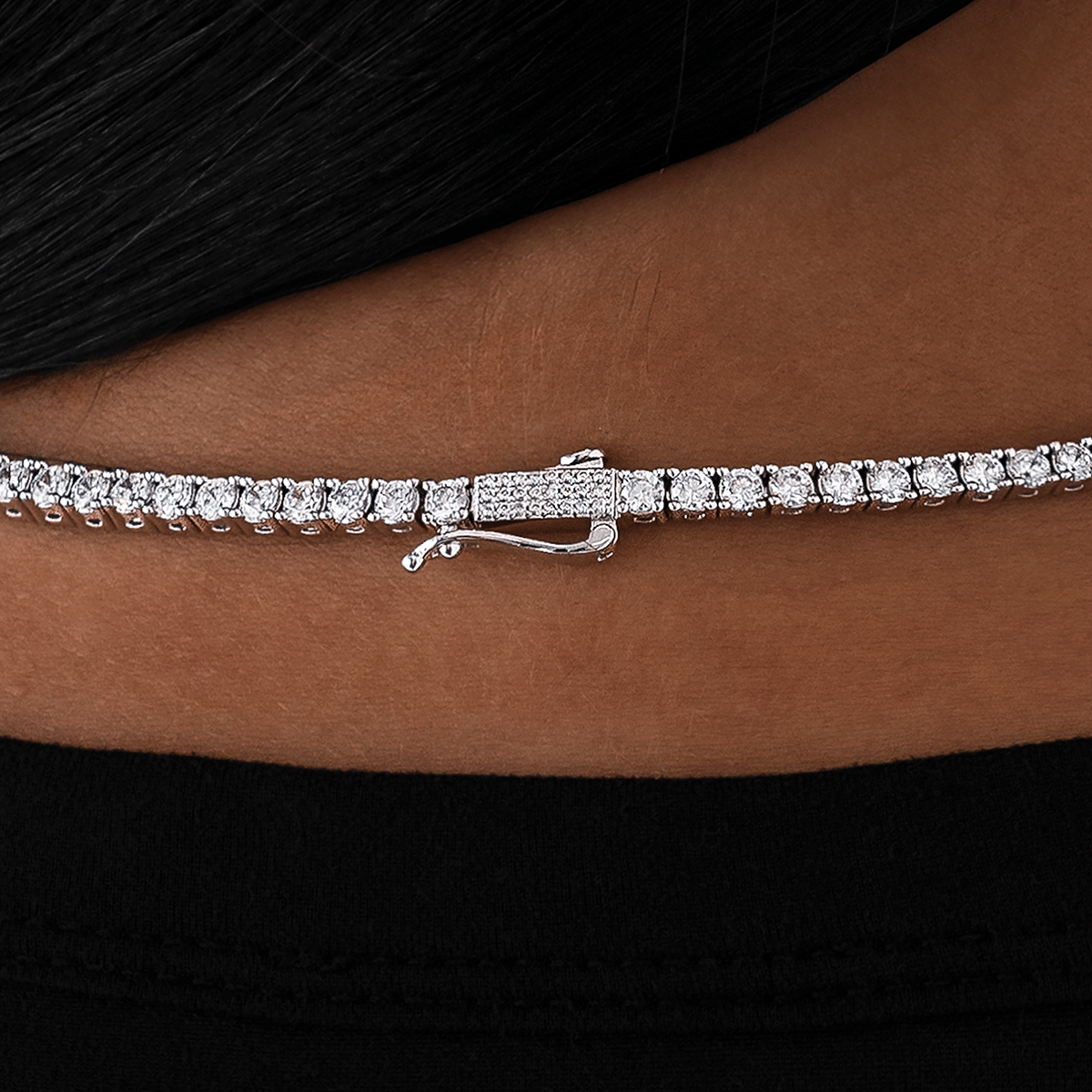 GLD Women GLD Diamond Tennis Necklace in White Gold - 3 mm