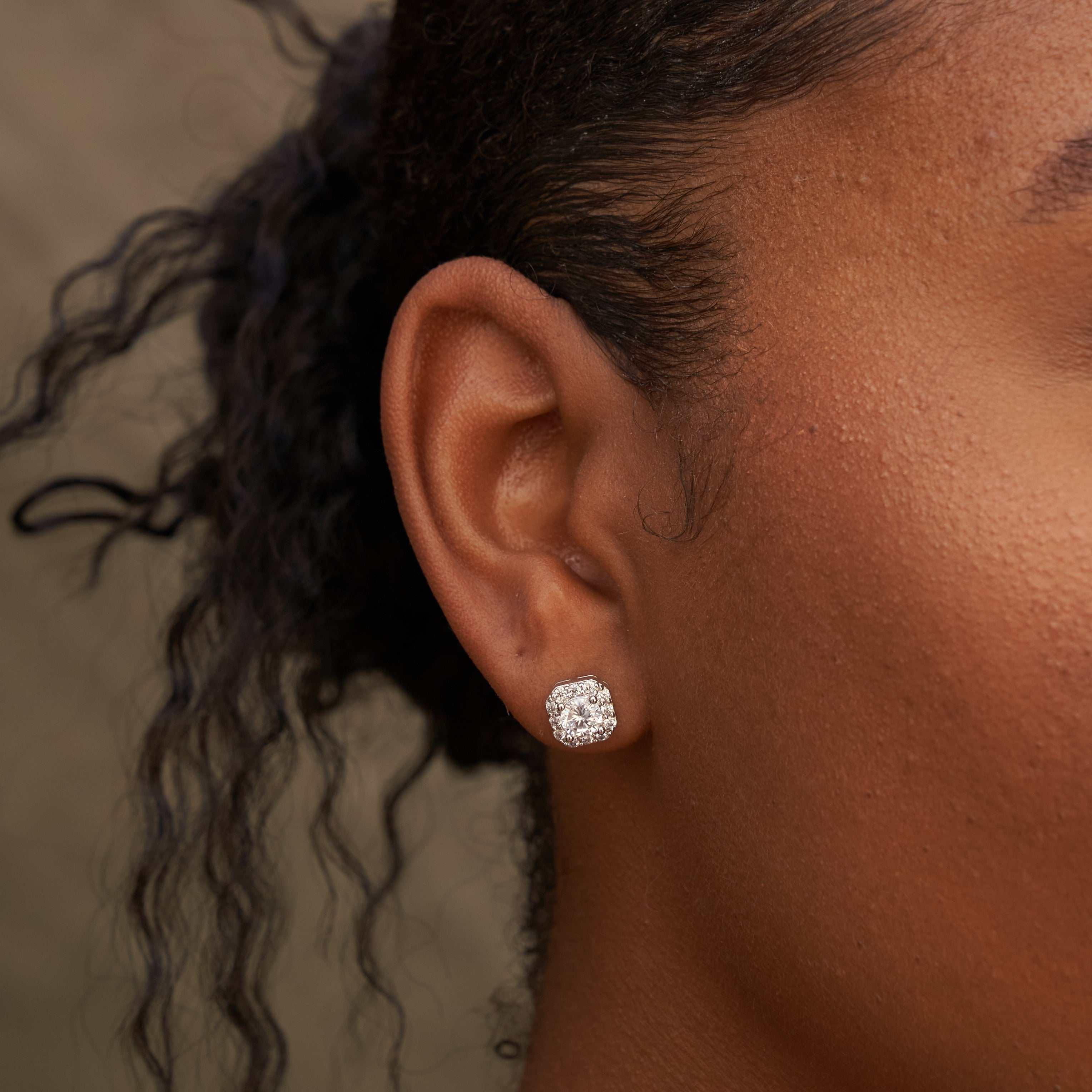 GLD Women GLD Micro Clustered Diamond Earrings White Gold