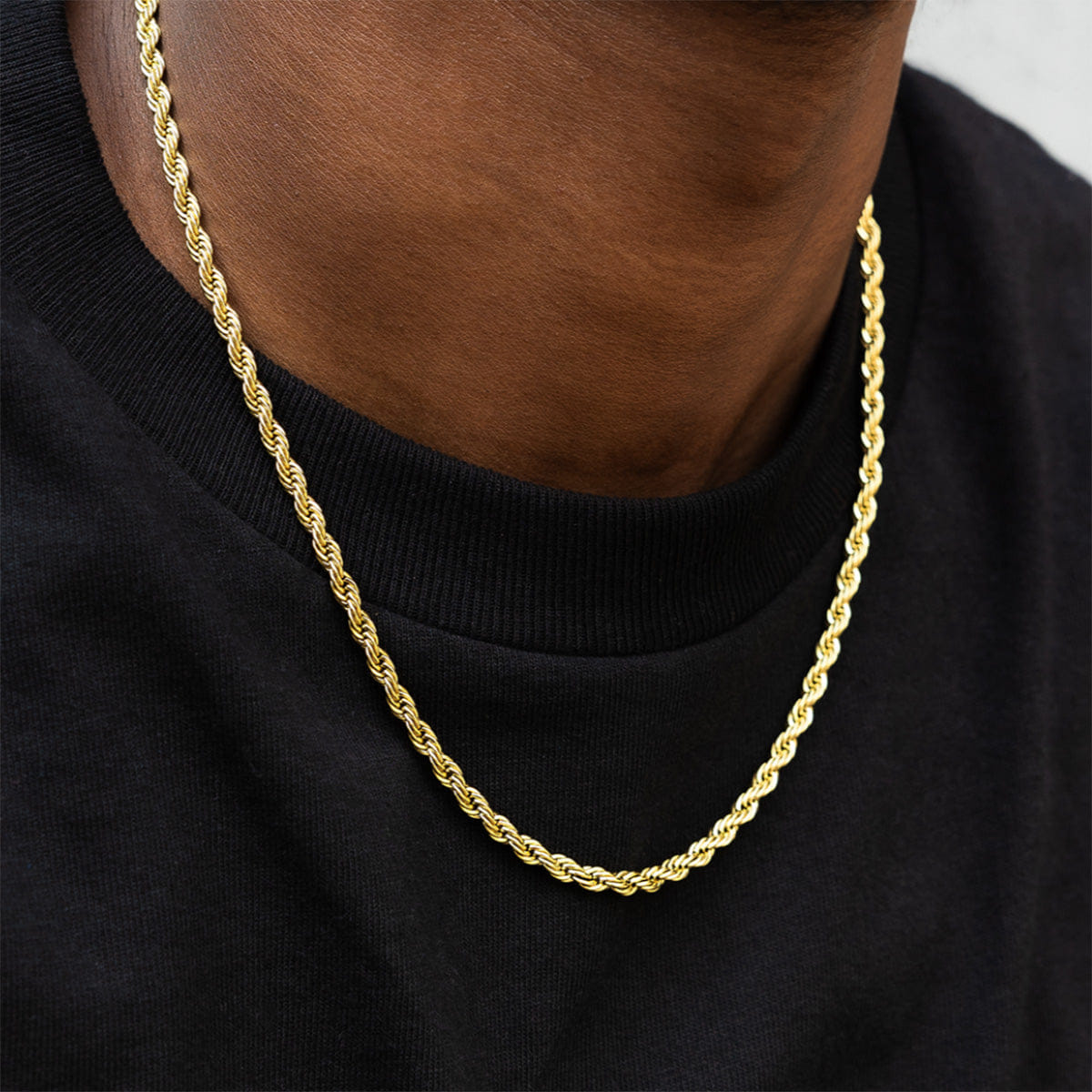 GLD Men GLD Rope Chain in Yellow Gold - 4 mm
