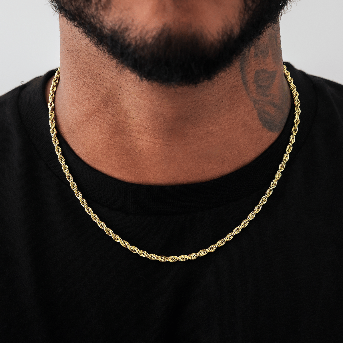 GLD Men GLD Rope Chain in Yellow Gold - 4 mm