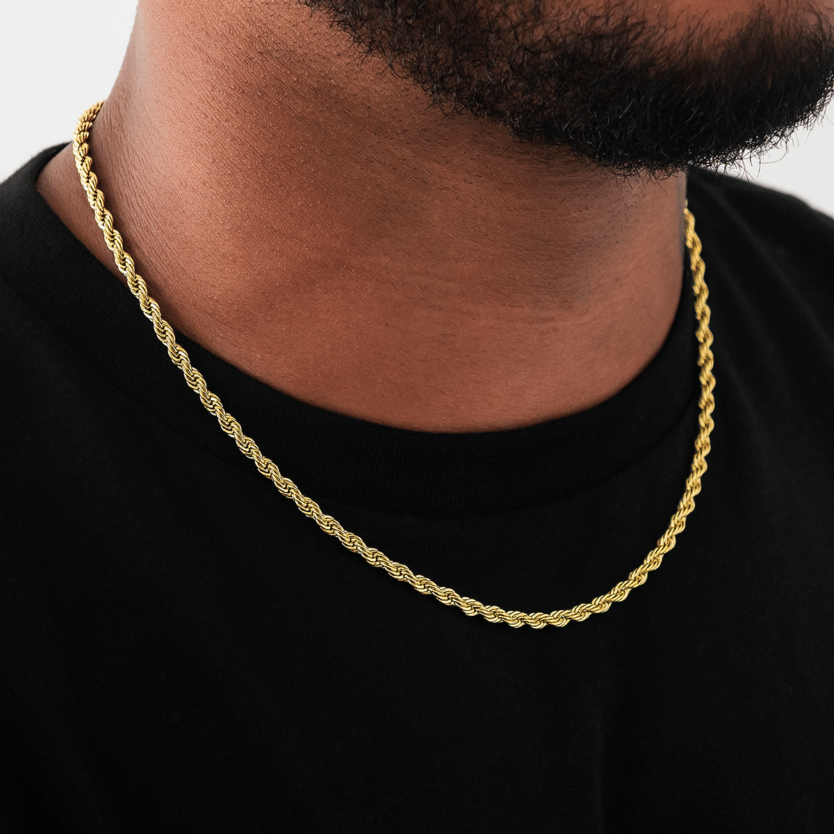 GLD Men GLD Rope Chain in Yellow Gold - 4 mm