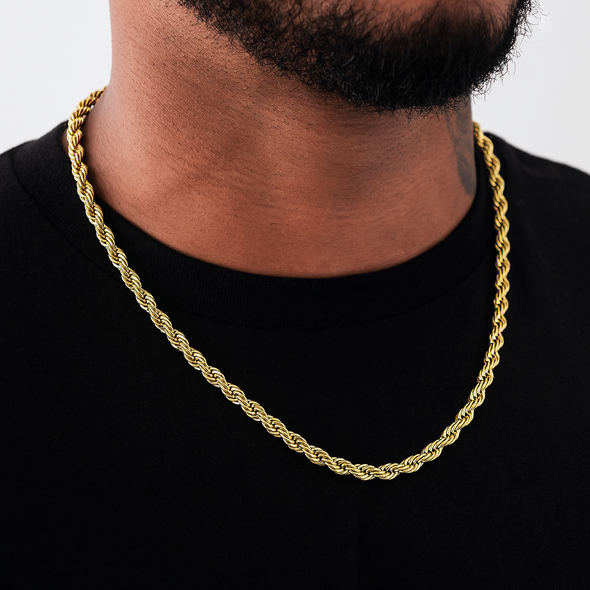 GLD Men GLD Rope Chain in Yellow Gold - 6 mm