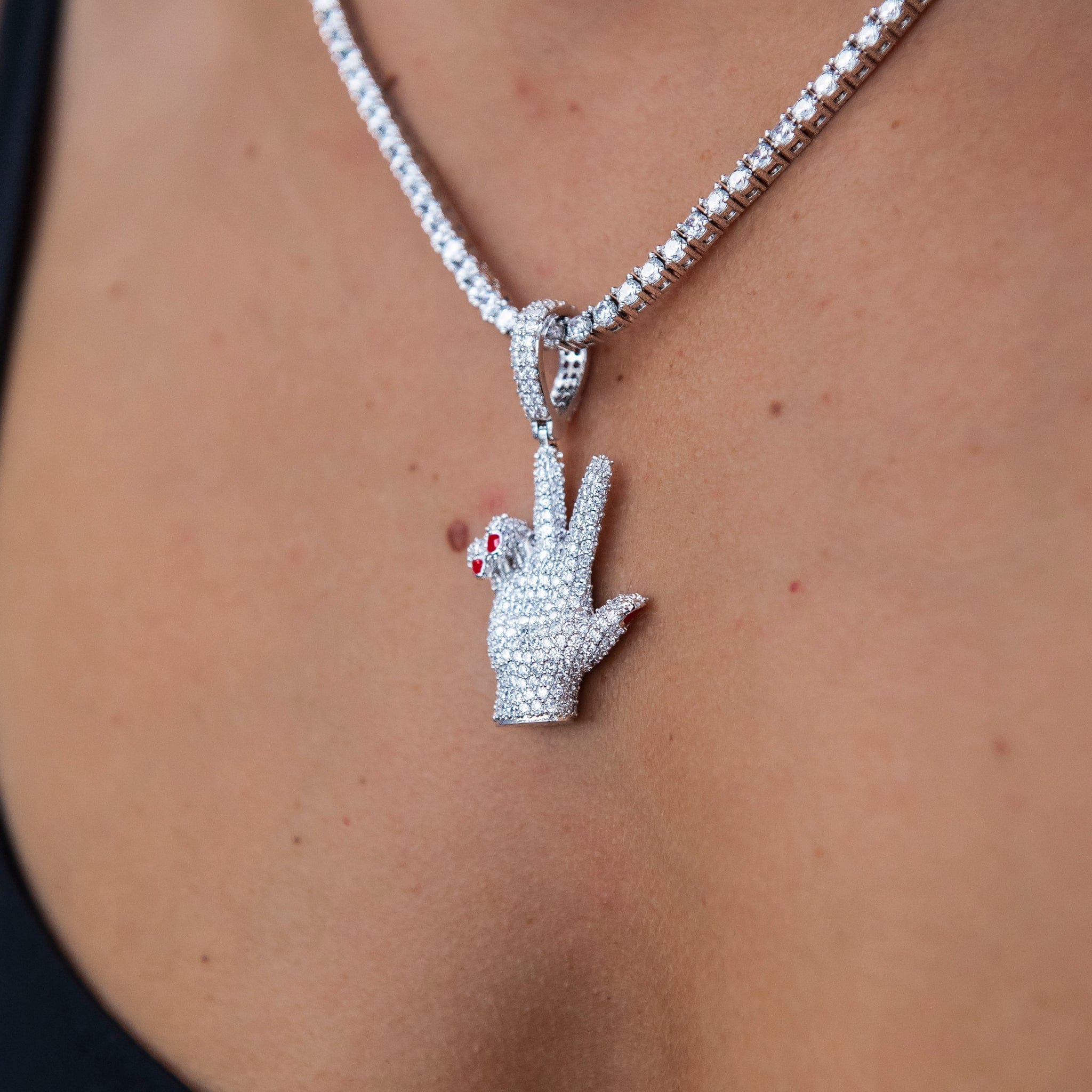GLD Women GLD x Ryan Williams Peace Sign Pendant in White Gold