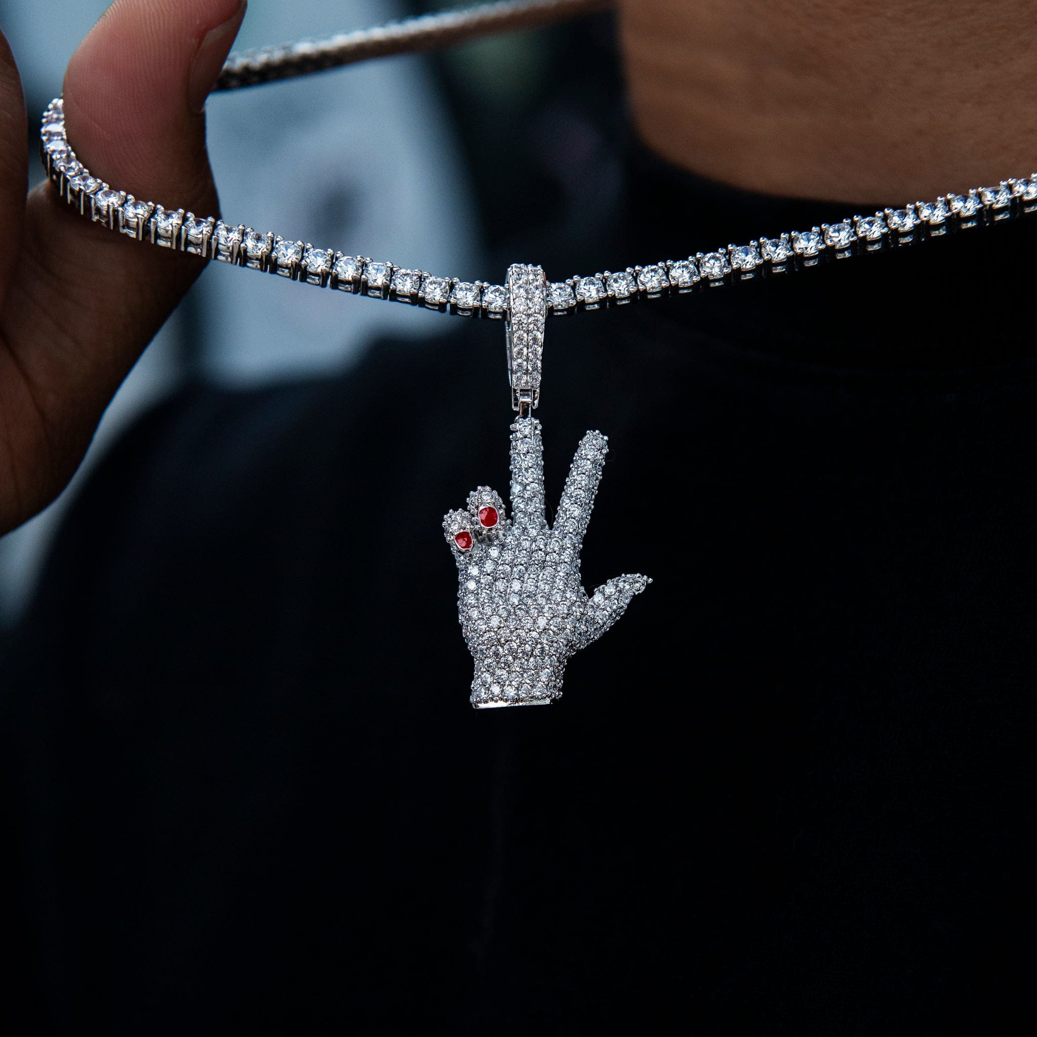 GLD Men GLD x Ryan William's Peace Sign Pendant in White Gold