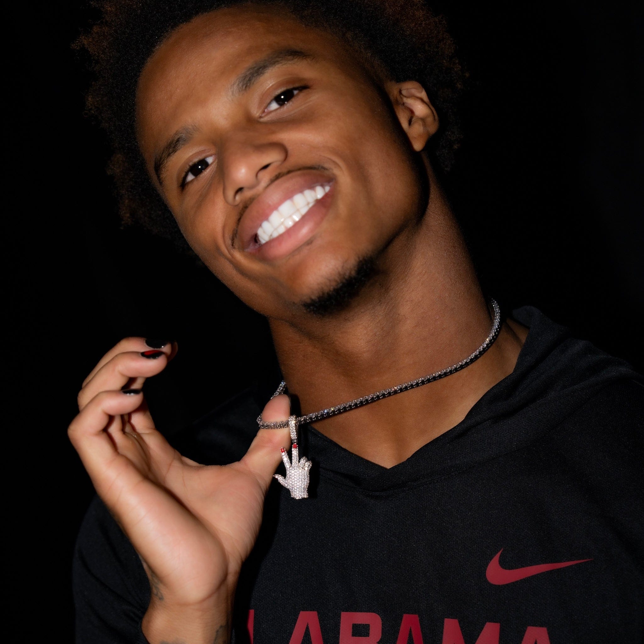 GLD Men GLD x Ryan William's Peace Sign Pendant in White Gold