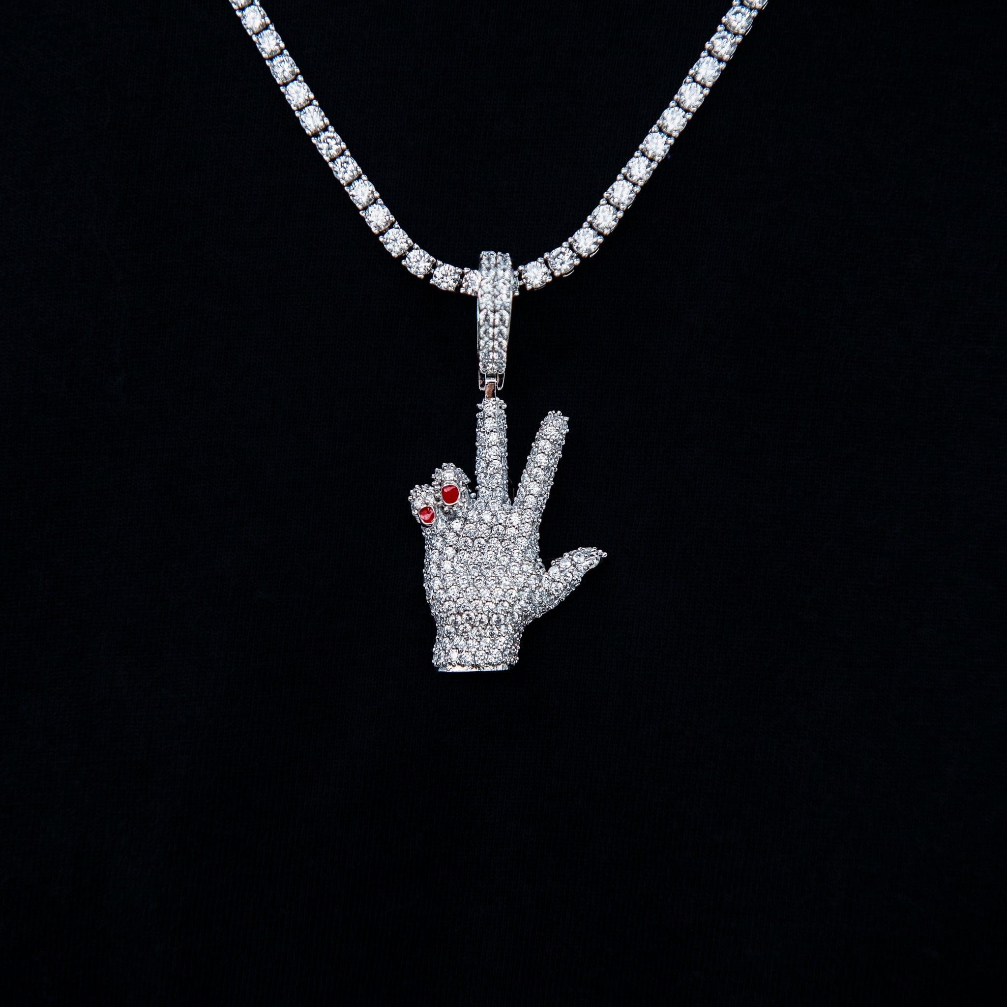 GLD Men GLD x Ryan William's Peace Sign Pendant in White Gold