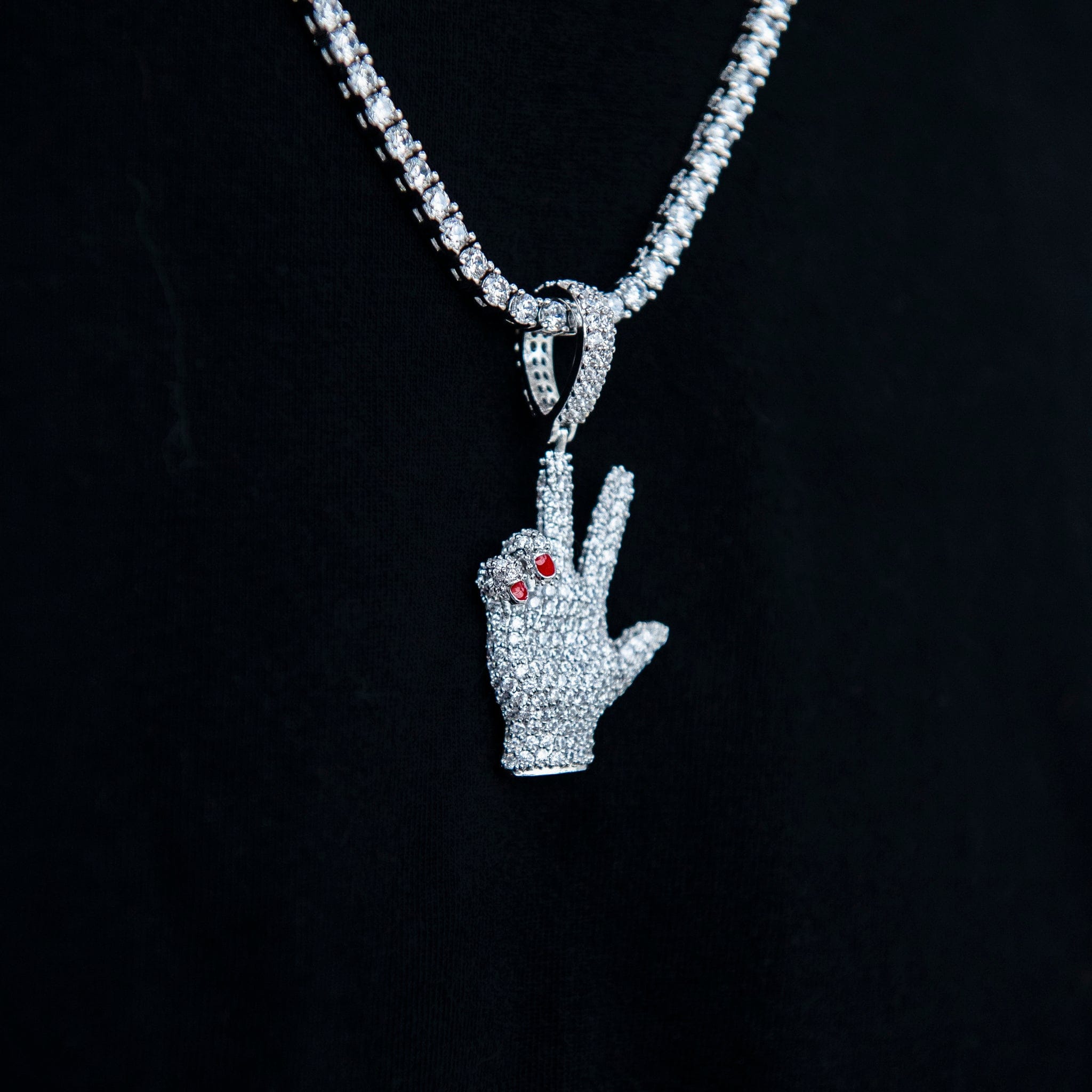 GLD Men GLD x Ryan William's Peace Sign Pendant in White Gold