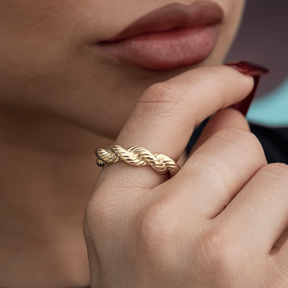 GLD PROMO - WOMEN 6 mm Rope Ring in Yellow Gold