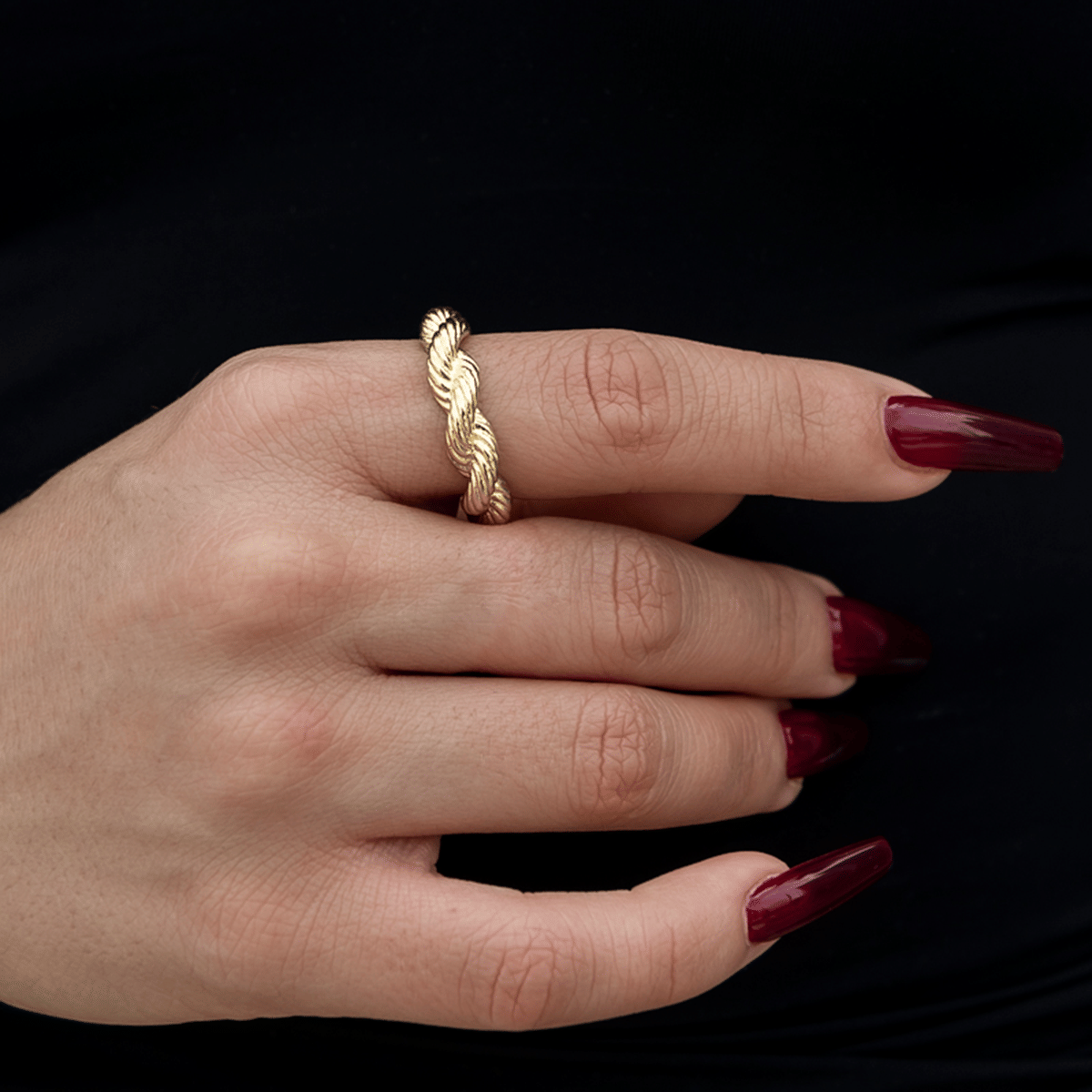 GLD PROMO - WOMEN 6 mm Rope Ring in Yellow Gold