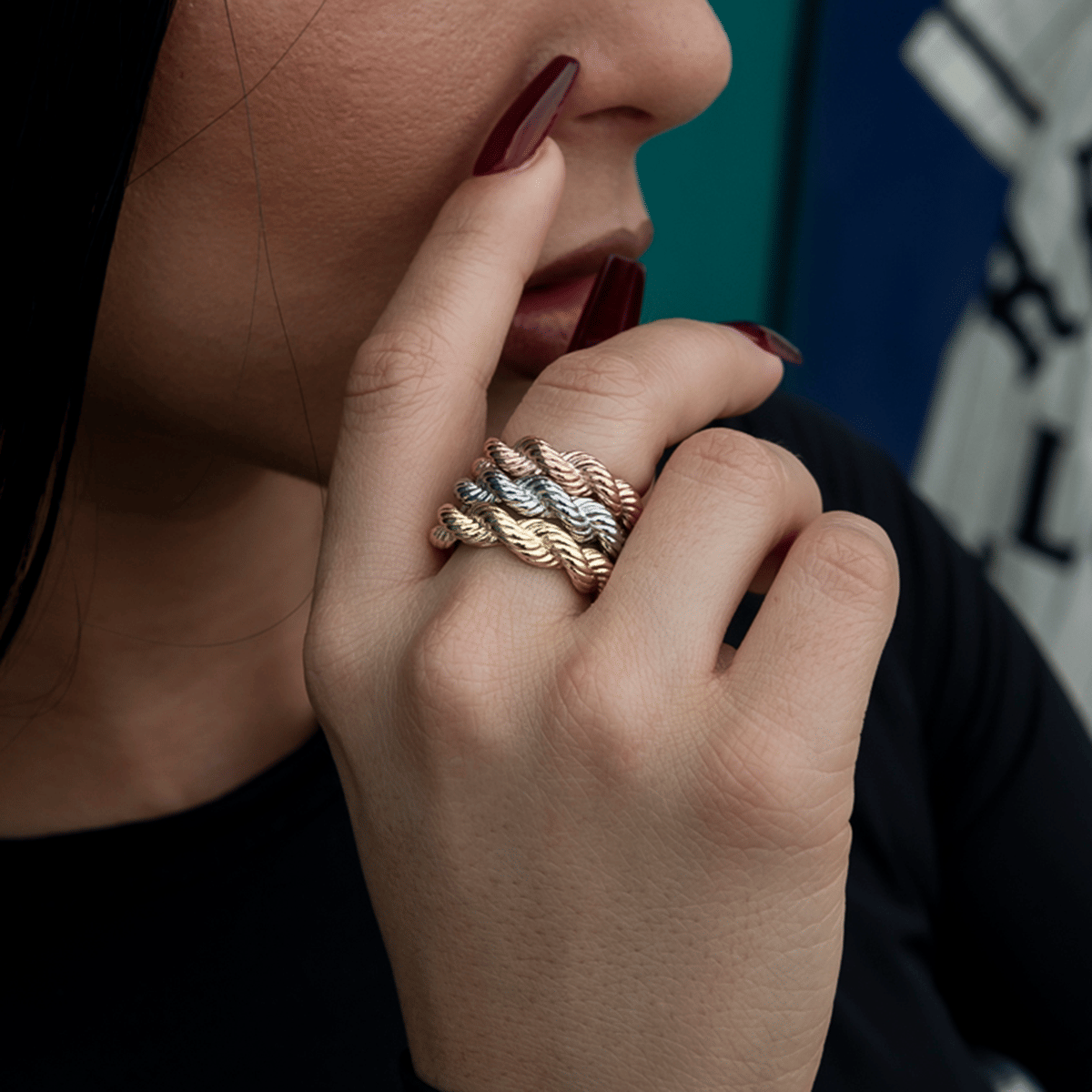 GLD PROMO - WOMEN 6 mm Rope Ring in Yellow Gold