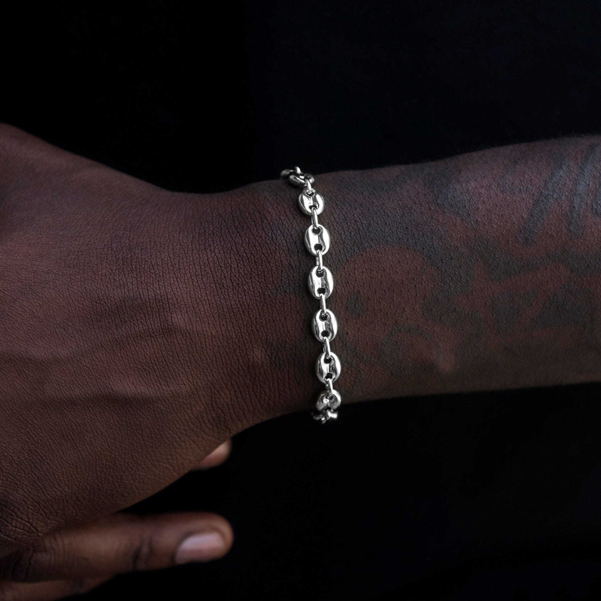 GLD Men Valentina Bracelet in White Gold - 7 mm