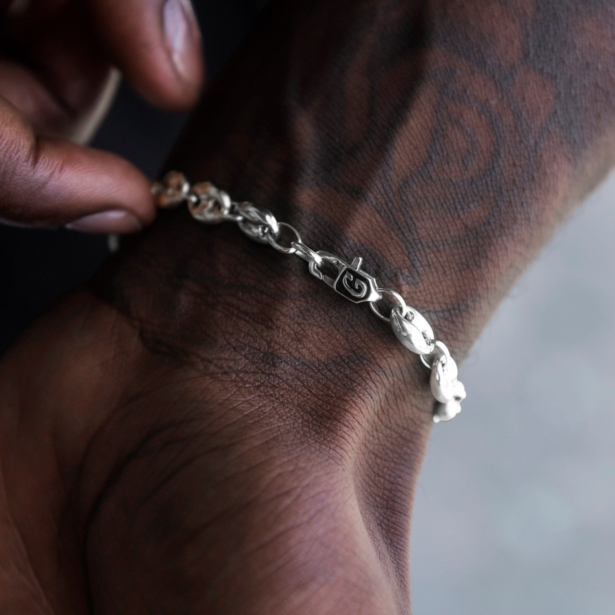 GLD Men Valentina Bracelet in White Gold - 7 mm