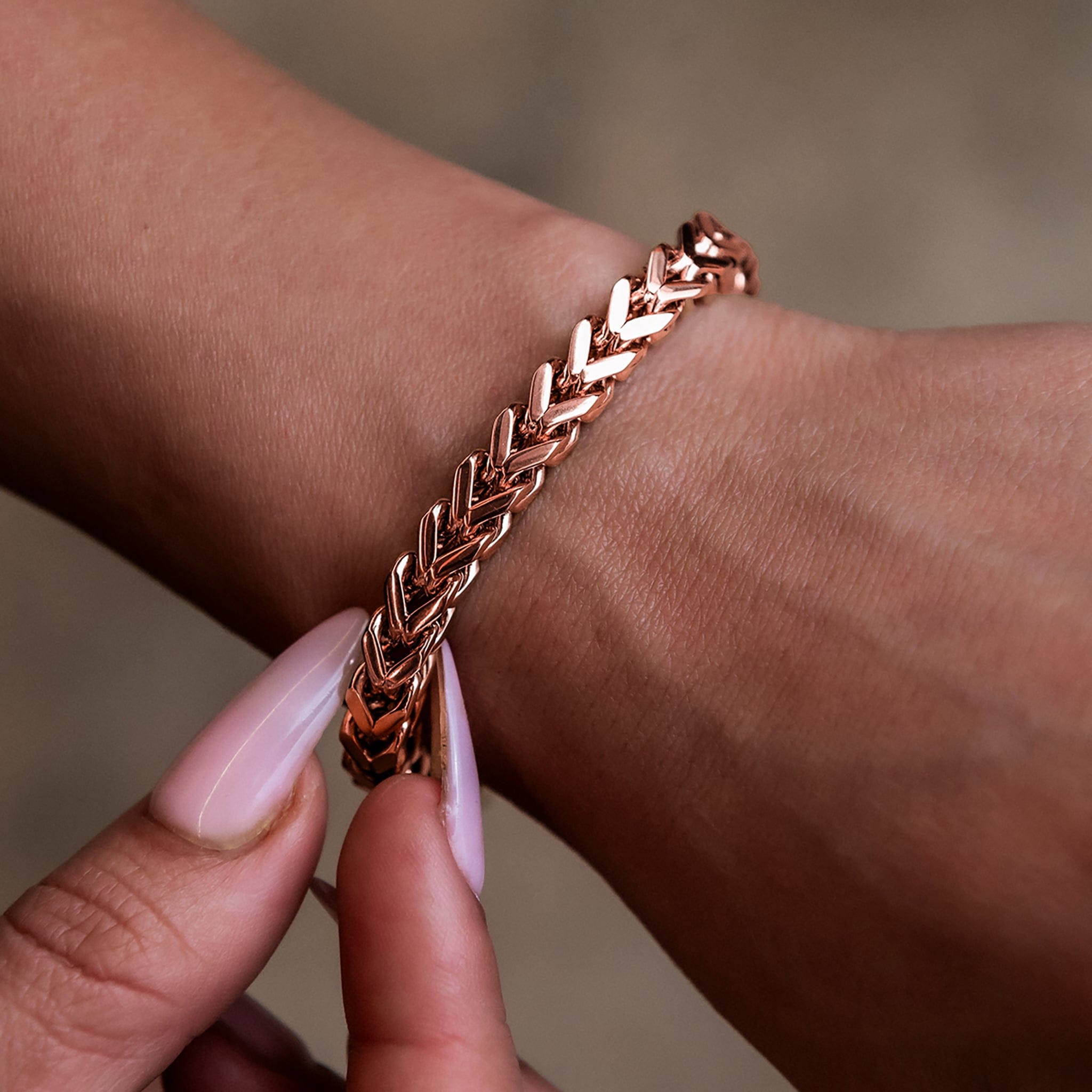 GLD Women Franco Bracelet in Rose Gold - 6 mm