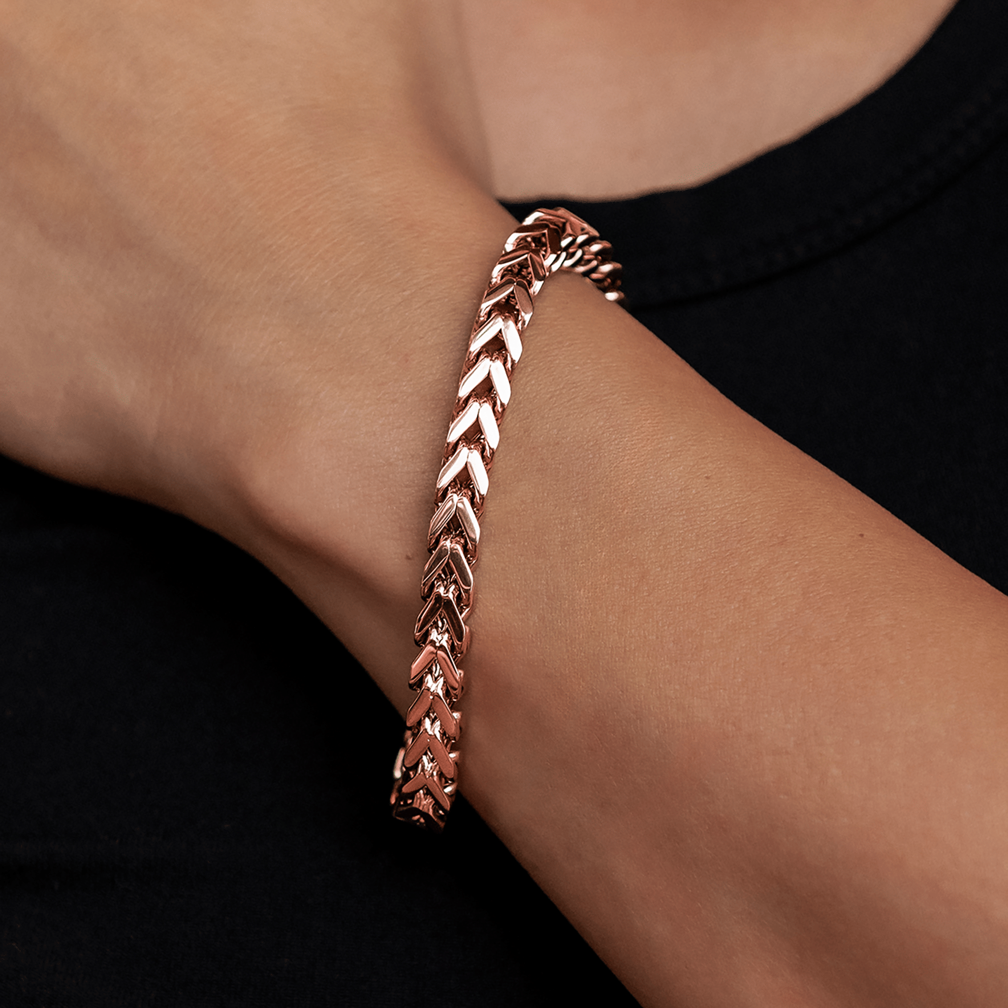 GLD Women Franco Bracelet in Rose Gold - 6 mm