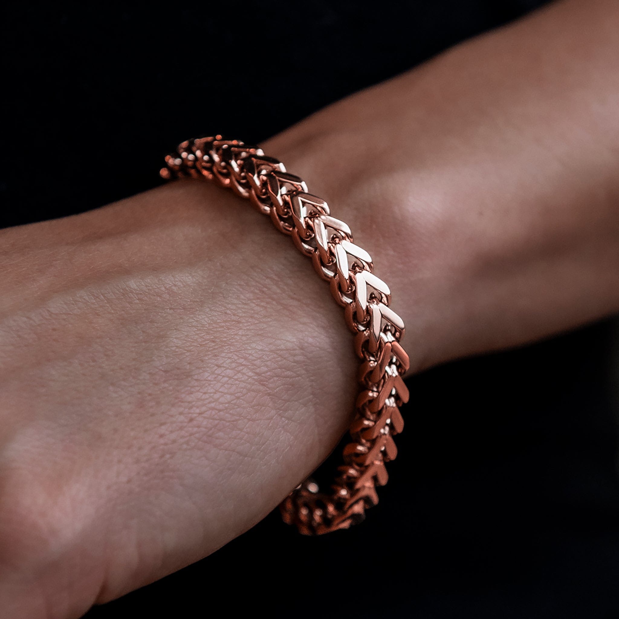 GLD Women Franco Bracelet in Rose Gold - 6 mm