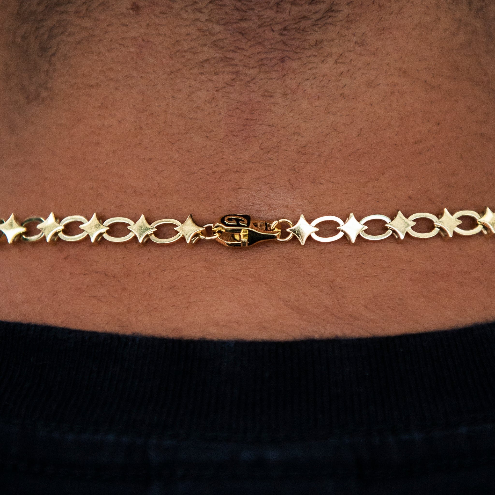 GLD Men Star Cable Link Chain in Yellow Gold