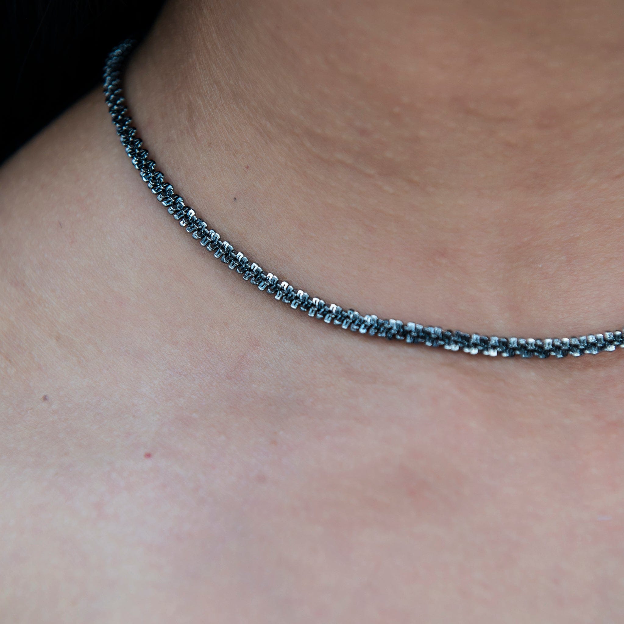 GLD Women Popcorn Necklace in Black - 4 mm