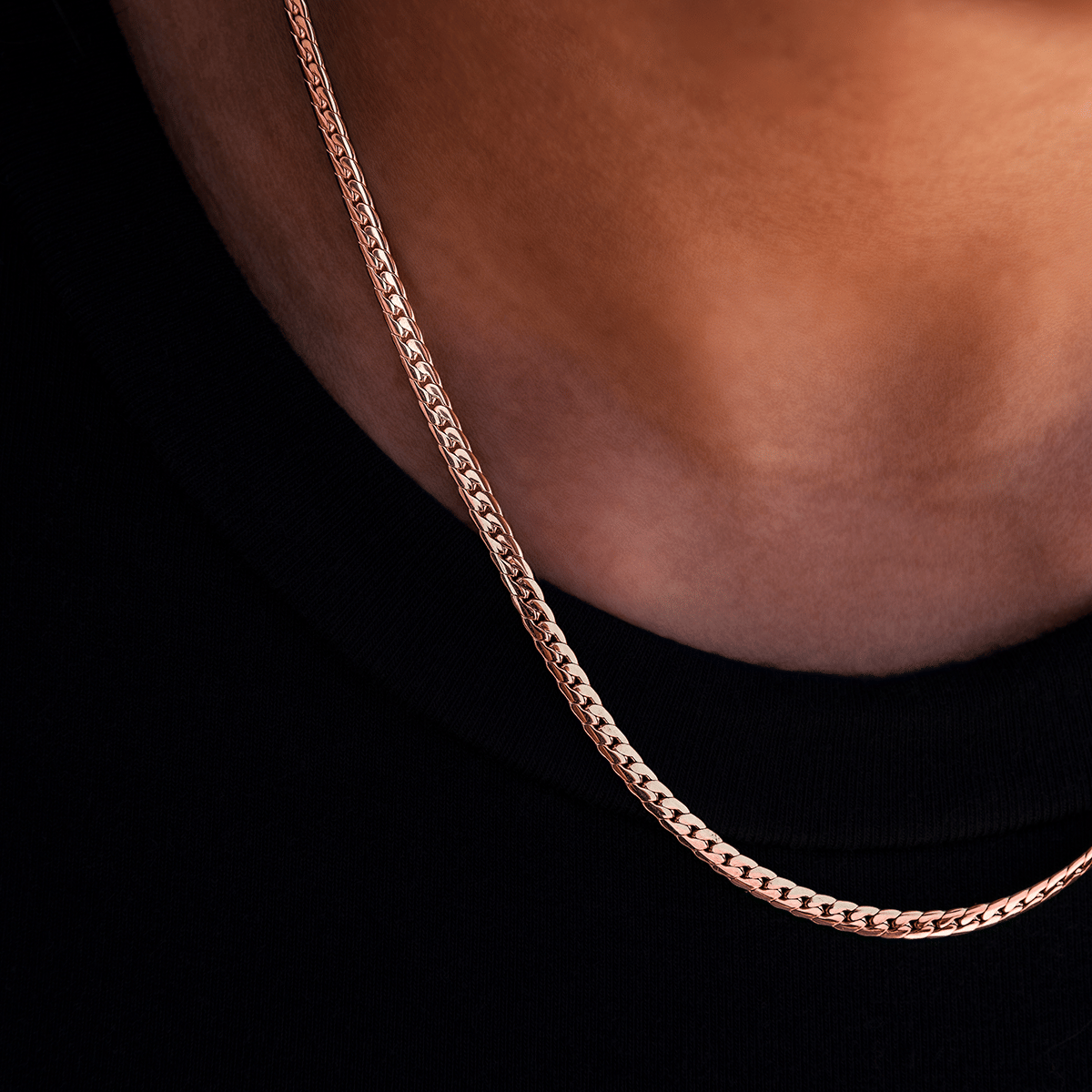GLD Women South Beach Cuban™ Necklace in Rose Gold - 3 mm