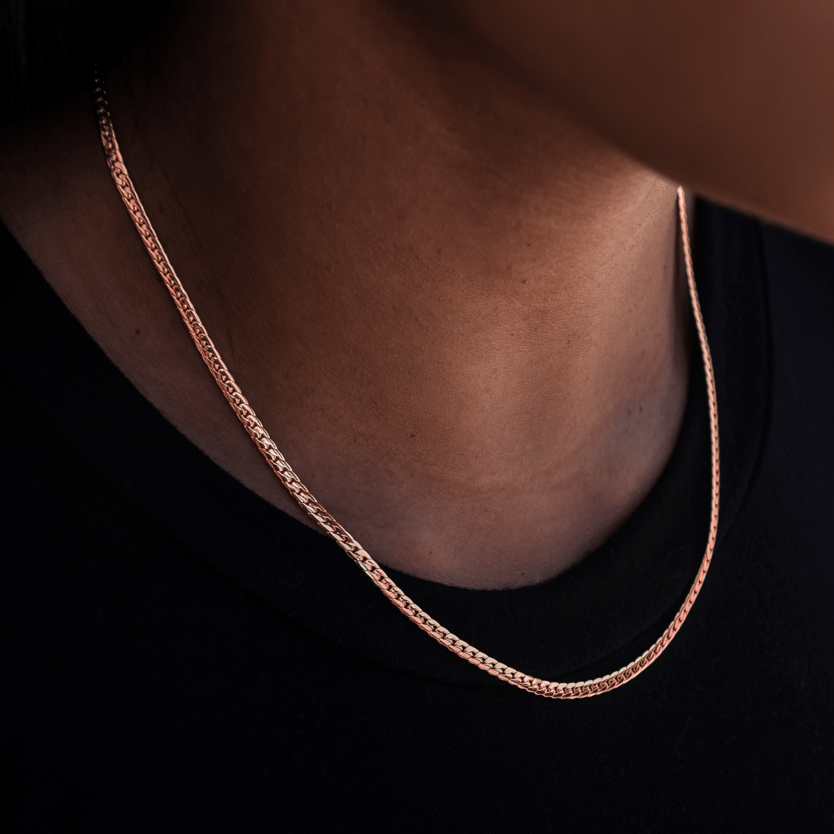 GLD Women South Beach Cuban™ Necklace in Rose Gold - 3 mm