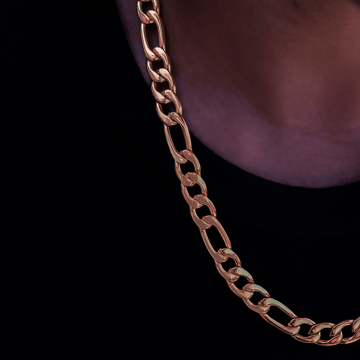 GLD Women Figaro Necklace in Rose Gold - 9 mm