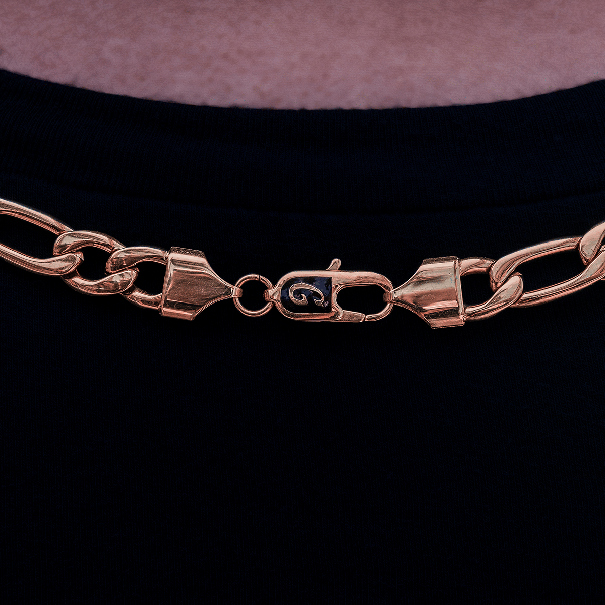 GLD Women Figaro Necklace in Rose Gold - 9 mm