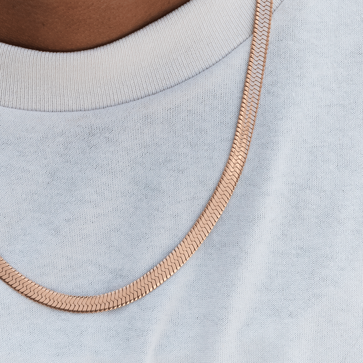 GLD Men Herringbone Chain in Rose Gold - 8 mm