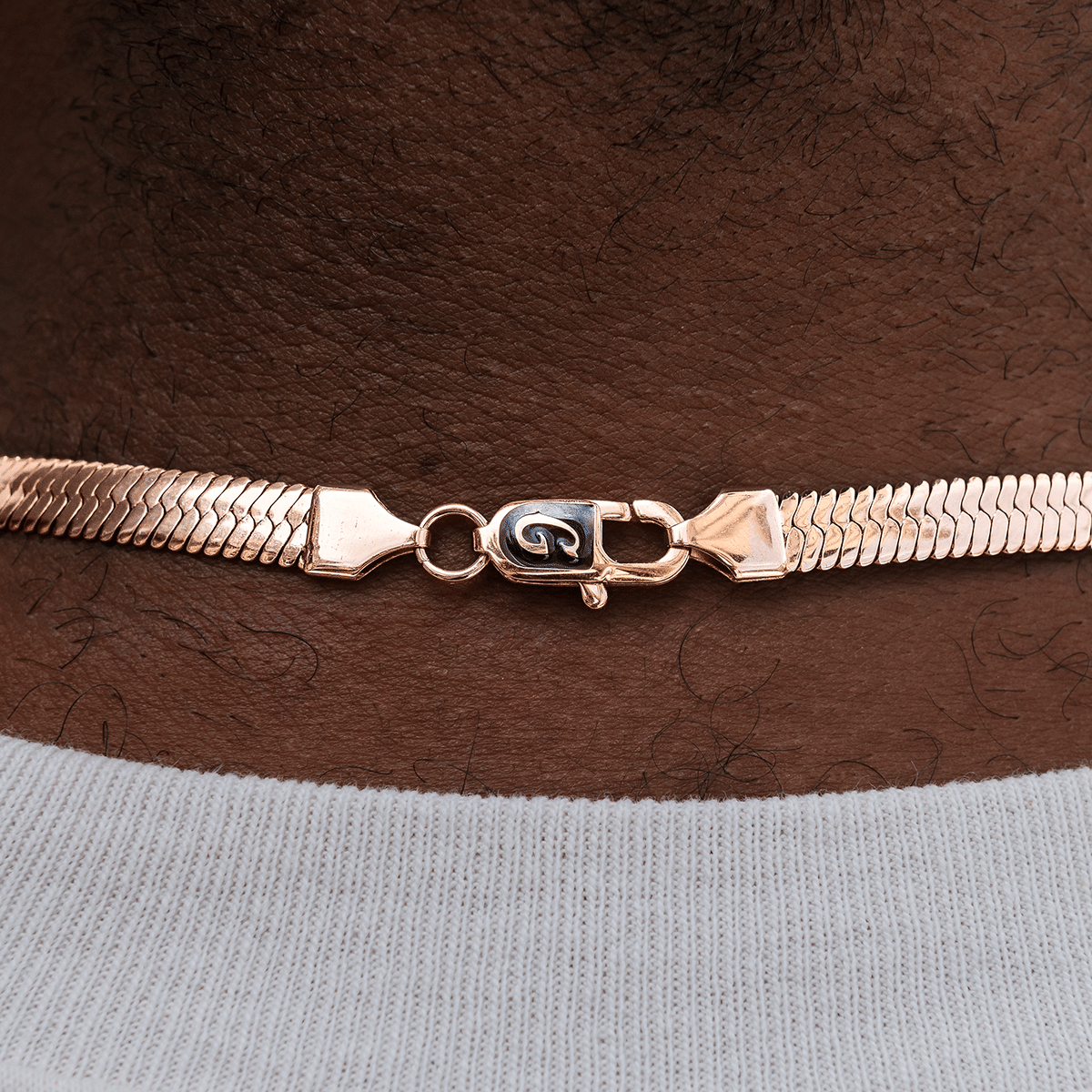 GLD Men Herringbone Chain in Rose Gold - 8 mm