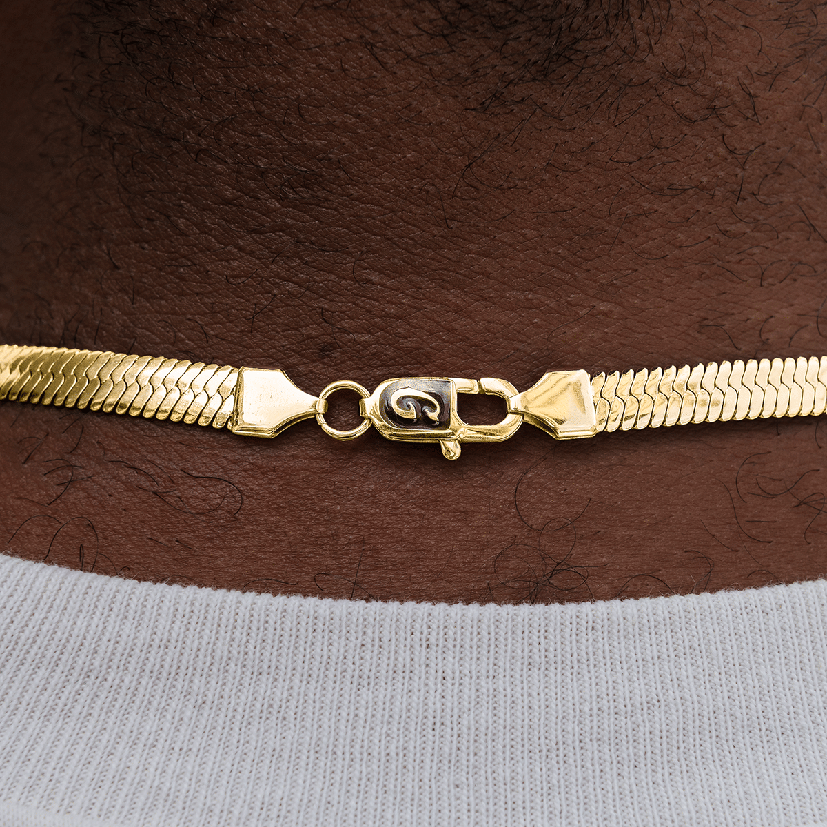 GLD Men Herringbone Chain in Yellow Gold - 8 mm