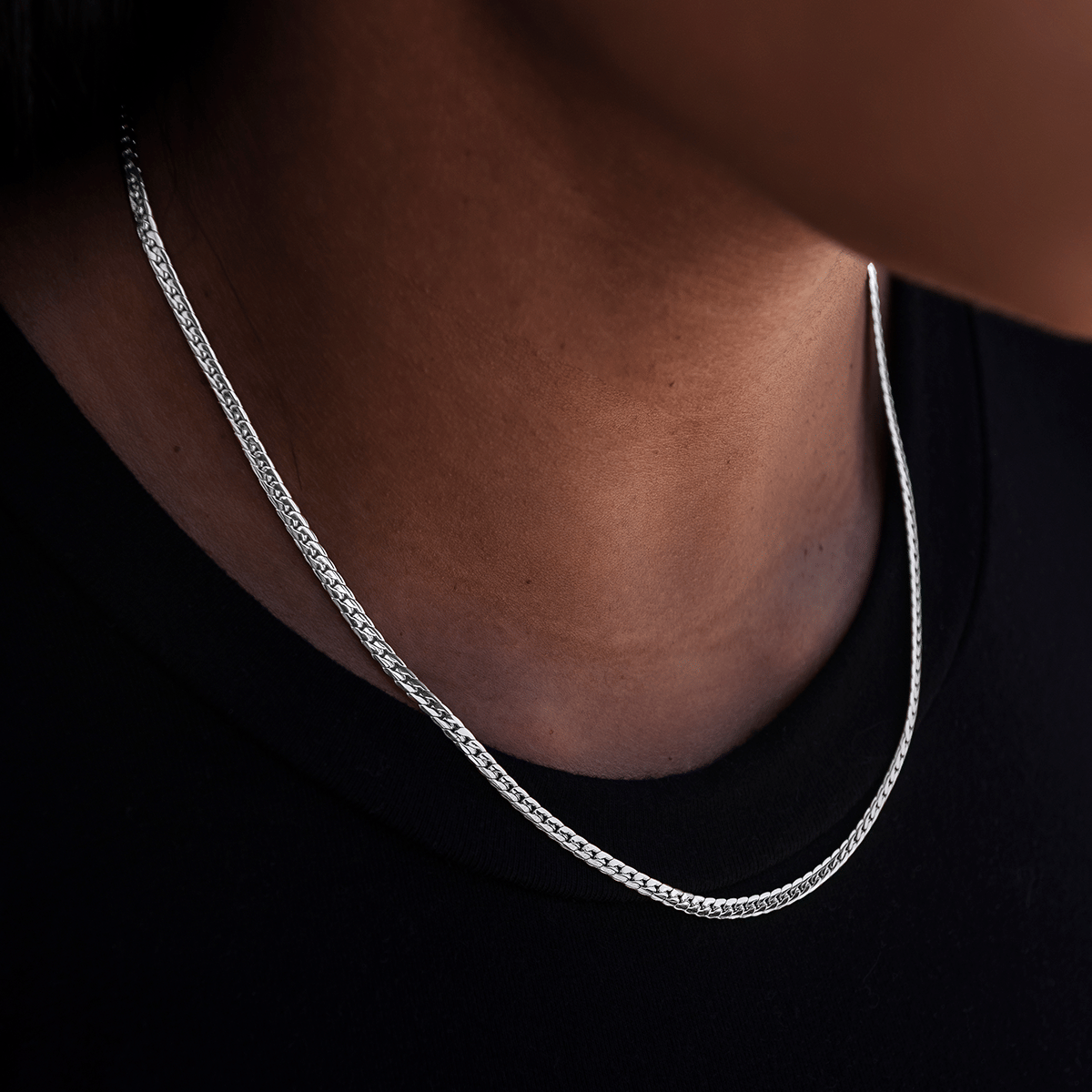 GLD Women South Beach Cuban™ Necklace in White Gold - 3 mm