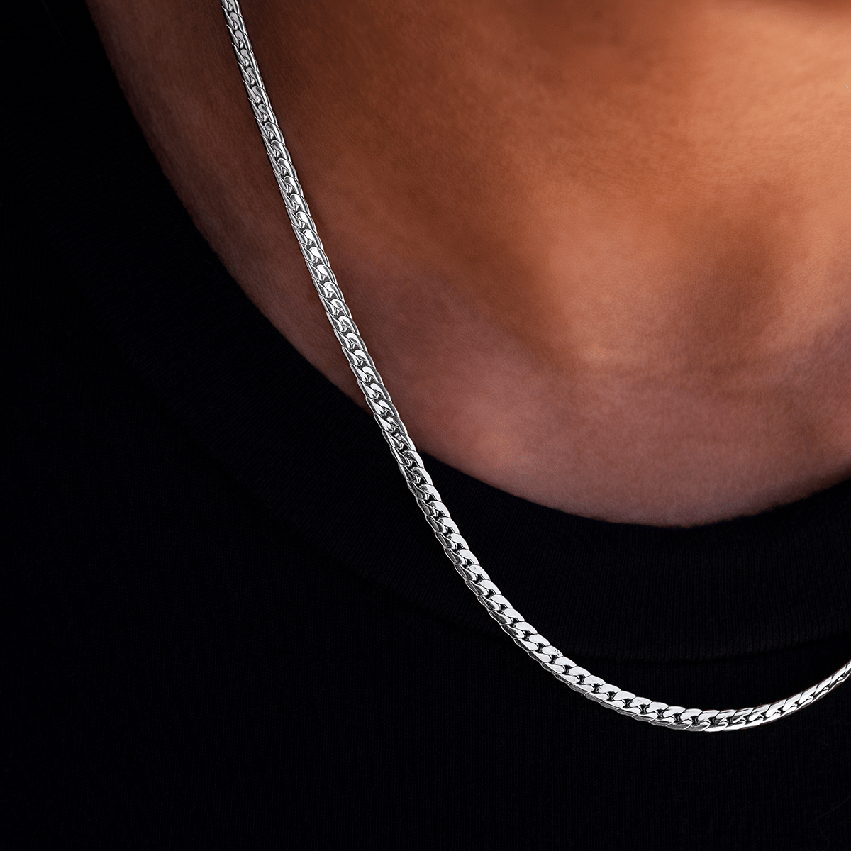 GLD Women South Beach Cuban™ Necklace in White Gold - 3 mm